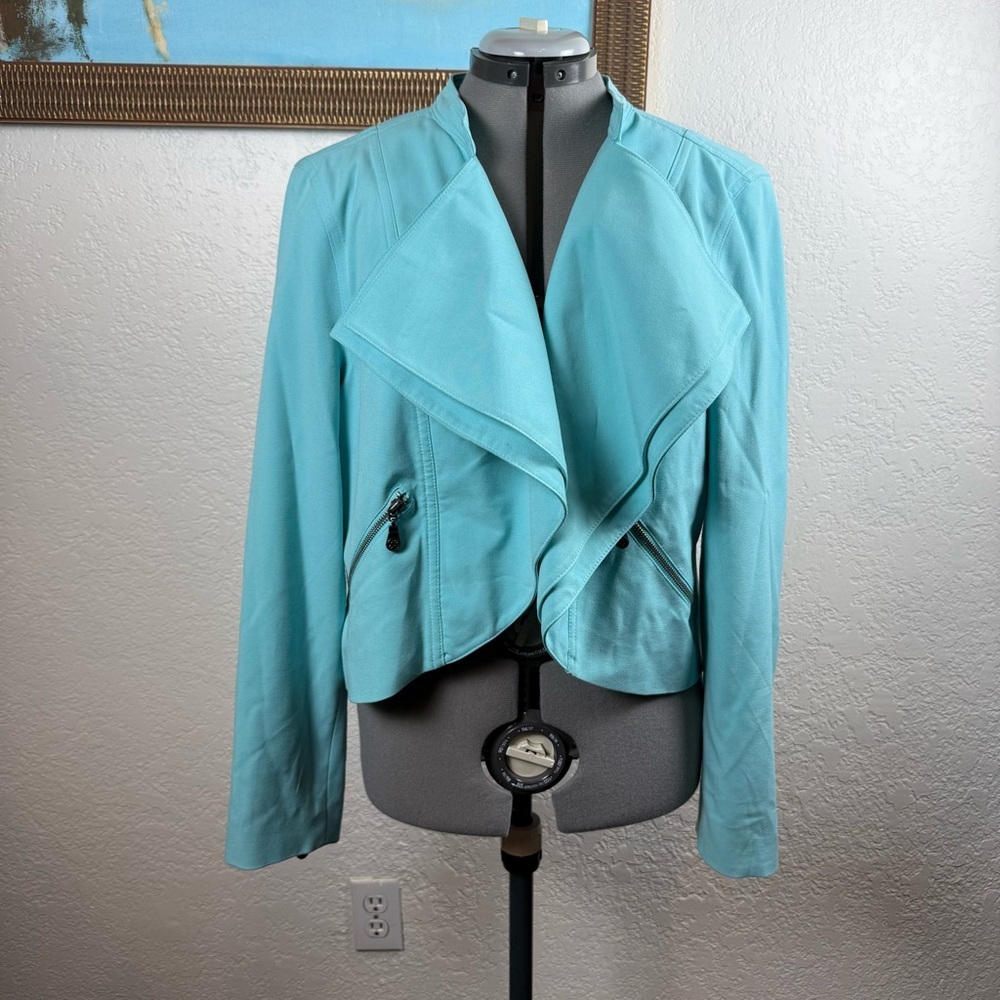Nicole by Nicole‎ Miller Aqua Women's Blazer Women’s Size XL Draped Front
